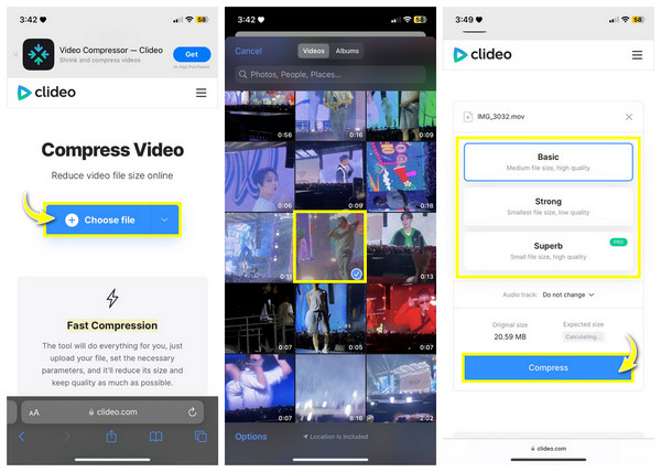 Video Clideo Compress