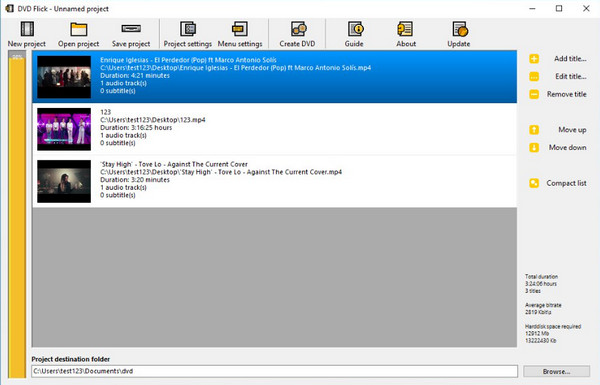 โปรแกรมสร้างเมนูดีวีดี DVDFlick