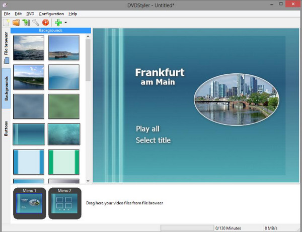 โปรแกรมสร้างเมนูดีวีดี DVDStyler