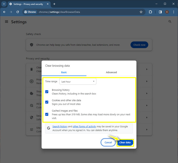 Fjern browsercache og cookies