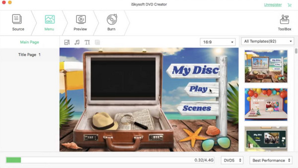 โปรแกรมสร้างเมนูดีวีดี iSkysoft
