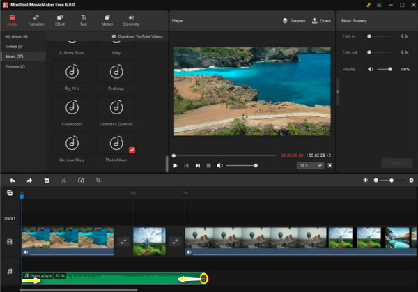 Minitool Moviemaker ตัดแต่งเสียง