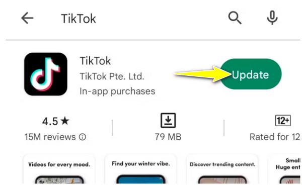 Aktualizace obchodu Play Tiktok