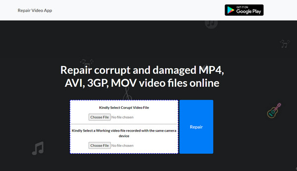 Repairvideofile.com Online MP4-korjaus