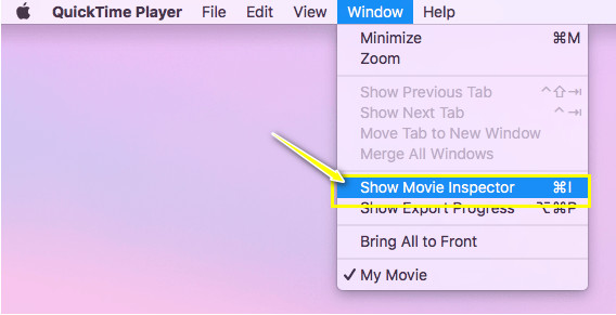 בחר Show Movie Inspector