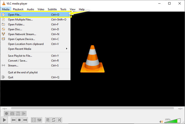 Gunakan VLC untuk Mainkan Video