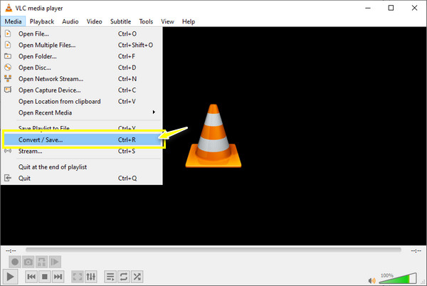 VLC Klik op Converteren Opslaan