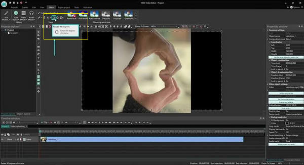 VSDC Editor de video gratuito Rotador de video