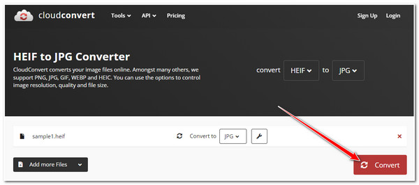 CloudConvert המר HEIF