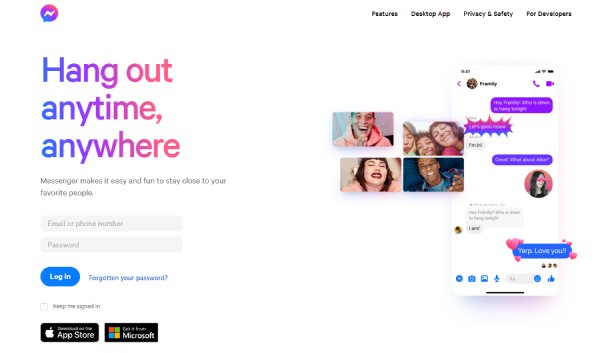 Facebook Messenger webhely
