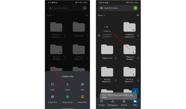Android-fájl feltöltése a Google Drive-ba