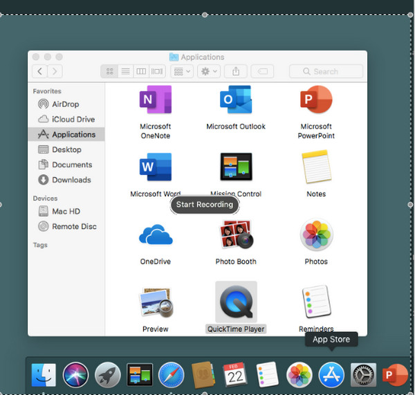 Εγγραφή οθόνης Quicktime με ήχο