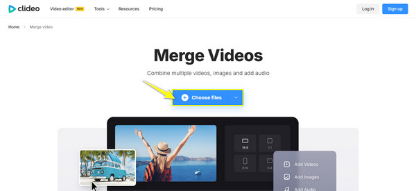 Clideo Upload GoPro videa