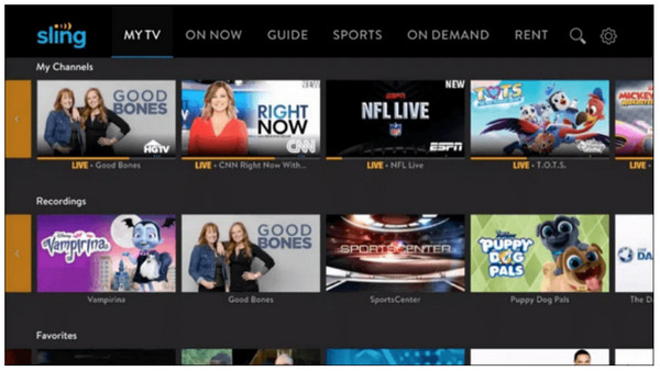 Sling Tv בחר מופע