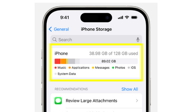 利用可能なiPhoneストレージを確認する