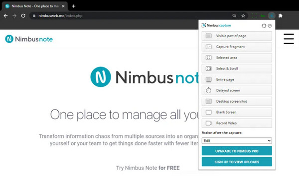 Nimbus Chromebook Screenshot Extension