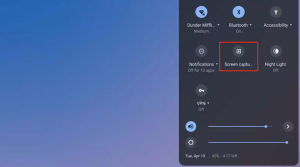 Ghi lại bằng tính năng Chụp màn hình trên Chromebook