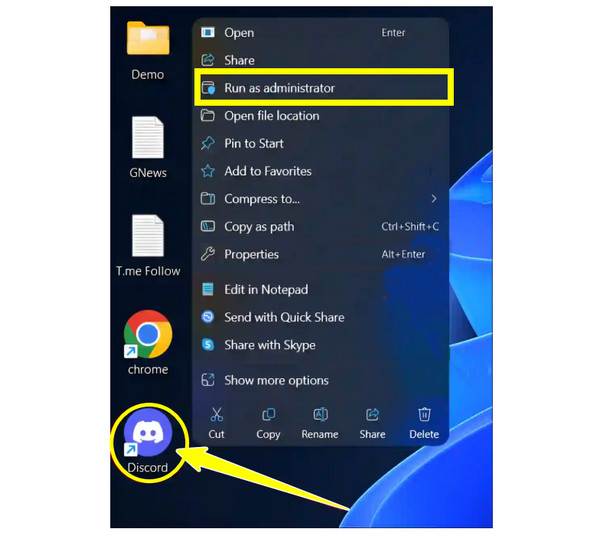 Führen Sie Discord als Administrator aus