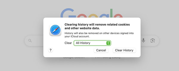 Limpar cookies no site Safari