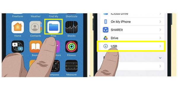 iPhone Öppna Filer-appen och Överför