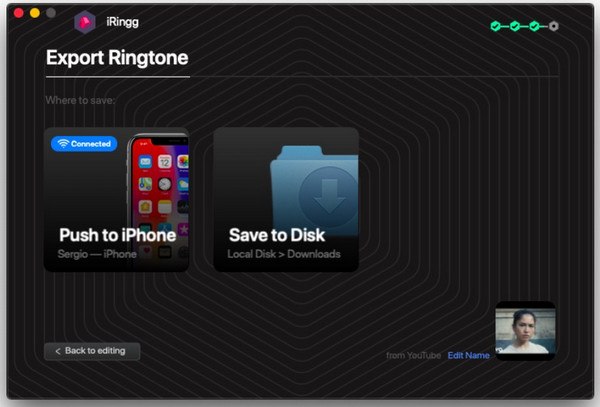Iringg-Export zum iPhone