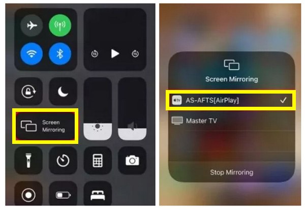 iPhone'unuzda Airplay'i seçin