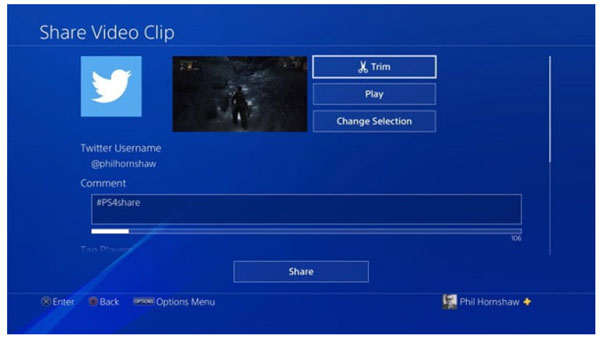 Share Video Clip Ps4