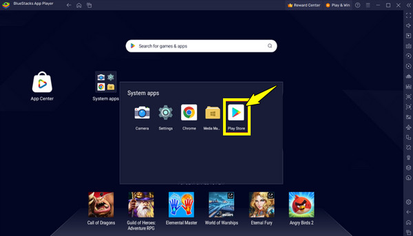 Bluestacks Google Play Store'a git