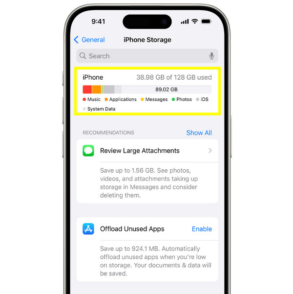 Ελέγξτε τον αποθηκευτικό χώρο του iPhone