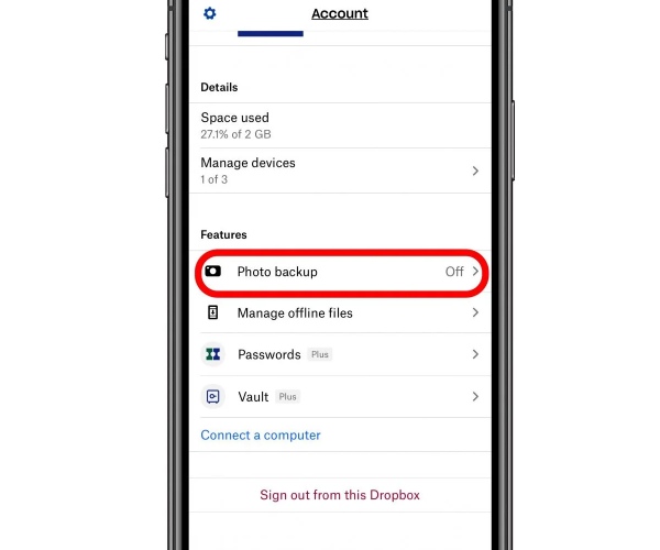 Dropbox 備份照片