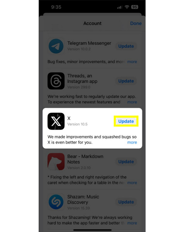 Ενημέρωση iPhone για την εφαρμογή Twitter
