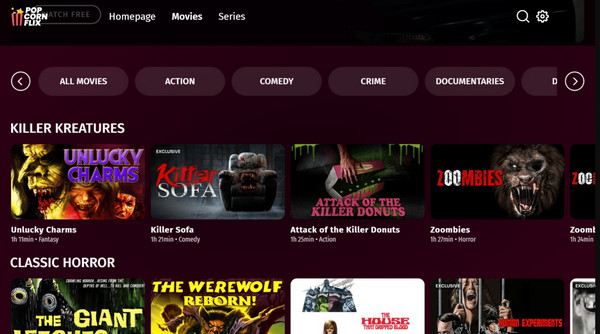 Popcornflix Solarmovie 替代品