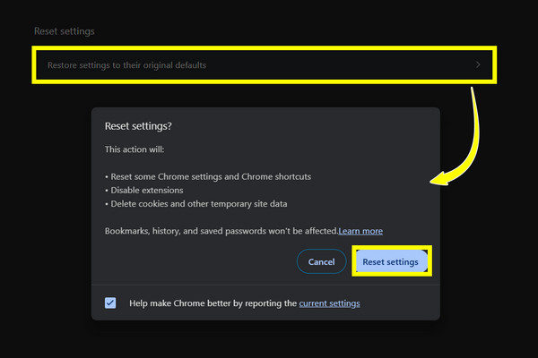Nulstil browserindstillinger