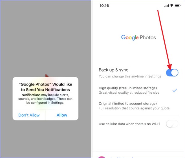 將照片同步至 Google 相冊