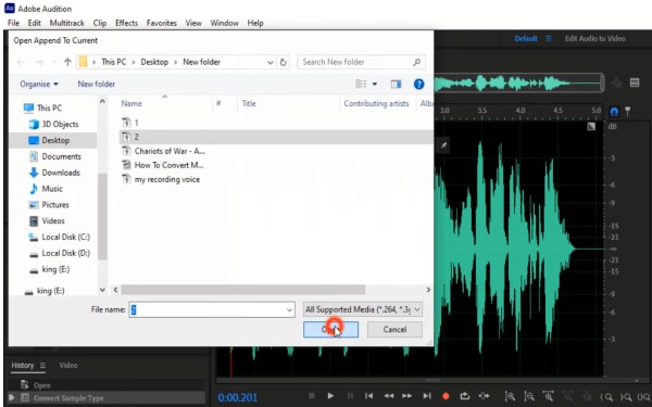 Audiobestanden samenvoegen in Adobe