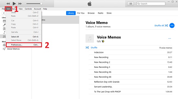 Voorkeuren instellen iTunes