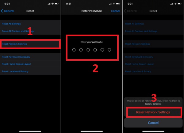 Reiniciar configuración de la red