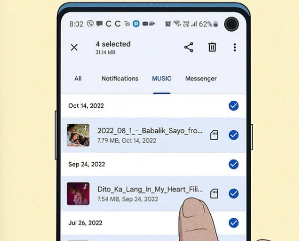 Aplicația Google Files Selectați fișierele
