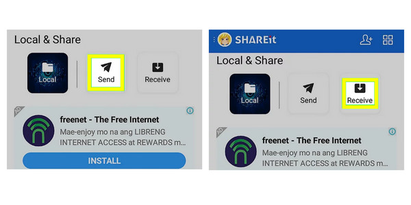 Transferencia de datos de Android a Android con Shareit