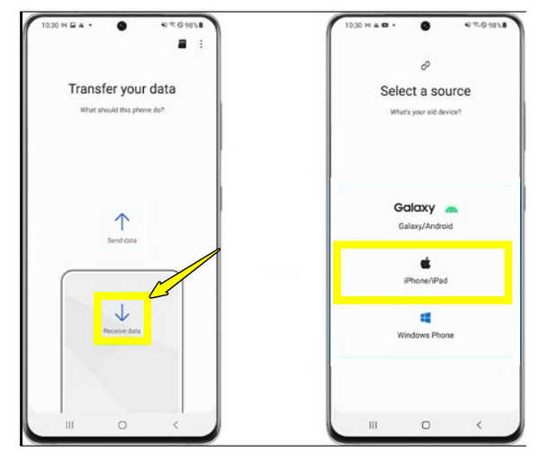 نقل الملاحظات من iPhone إلى Android باستخدام Smart Switch