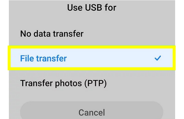 Usb Cable Select File Transfer