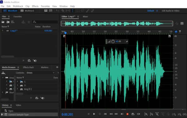 Open First Audio Adobe
