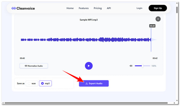 Cleanvoice Export ha aumentato l'MP3