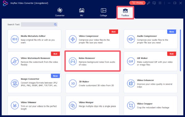 Odstraňovač šumu AnyRec