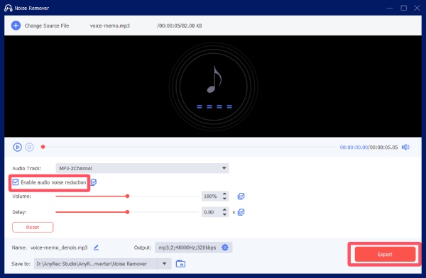 Odstranění šumu AnyRec