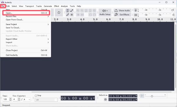 Open Audio Audacity