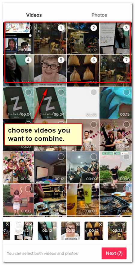 Tittok Meerdere video's Kies meerdere video's