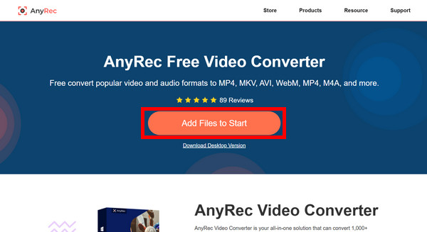 Anyrec Legg til filer i Start