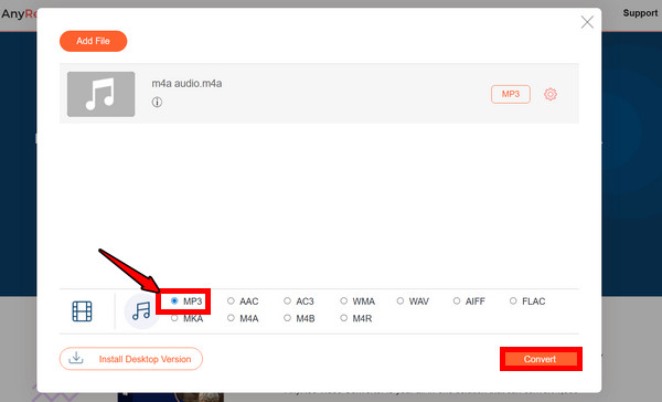 Anyrec Konverter M4A til MP3
