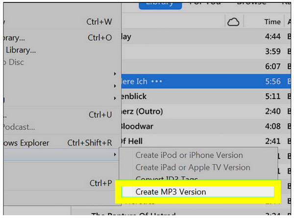 iTunes Lag MP3-versjon